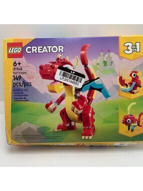 Lego Creator 31145 Red Dragon 3-In-1 Building Toy Set 149 Pcs Ages 6+ Boxed